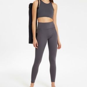 Girlfriend Collective Charcoal Gray High Rise Compressive Pocket Leggings S